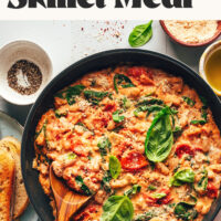 Image of creamy Italian white bean skillet meal